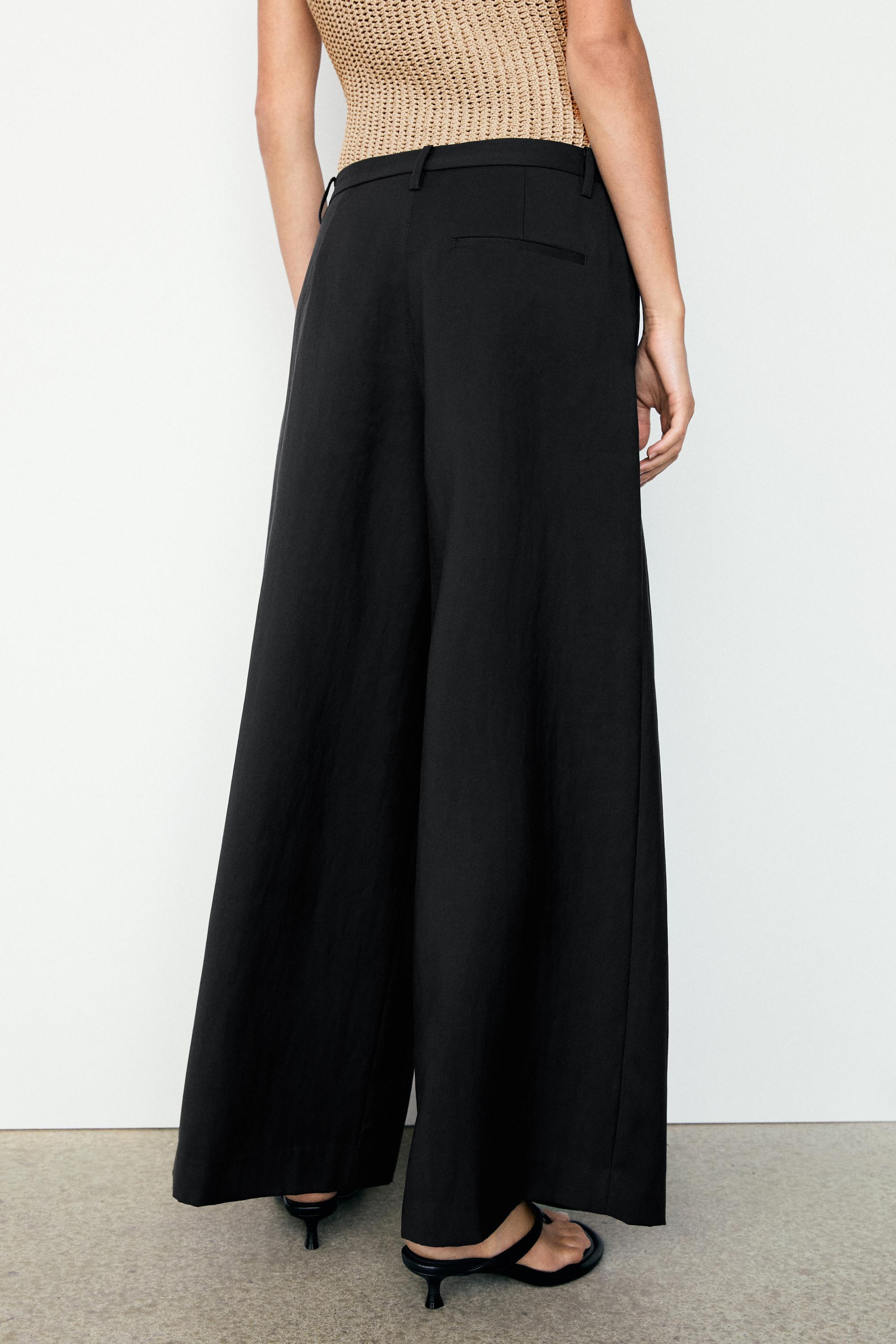 Flowing cropped wide-leg pants
